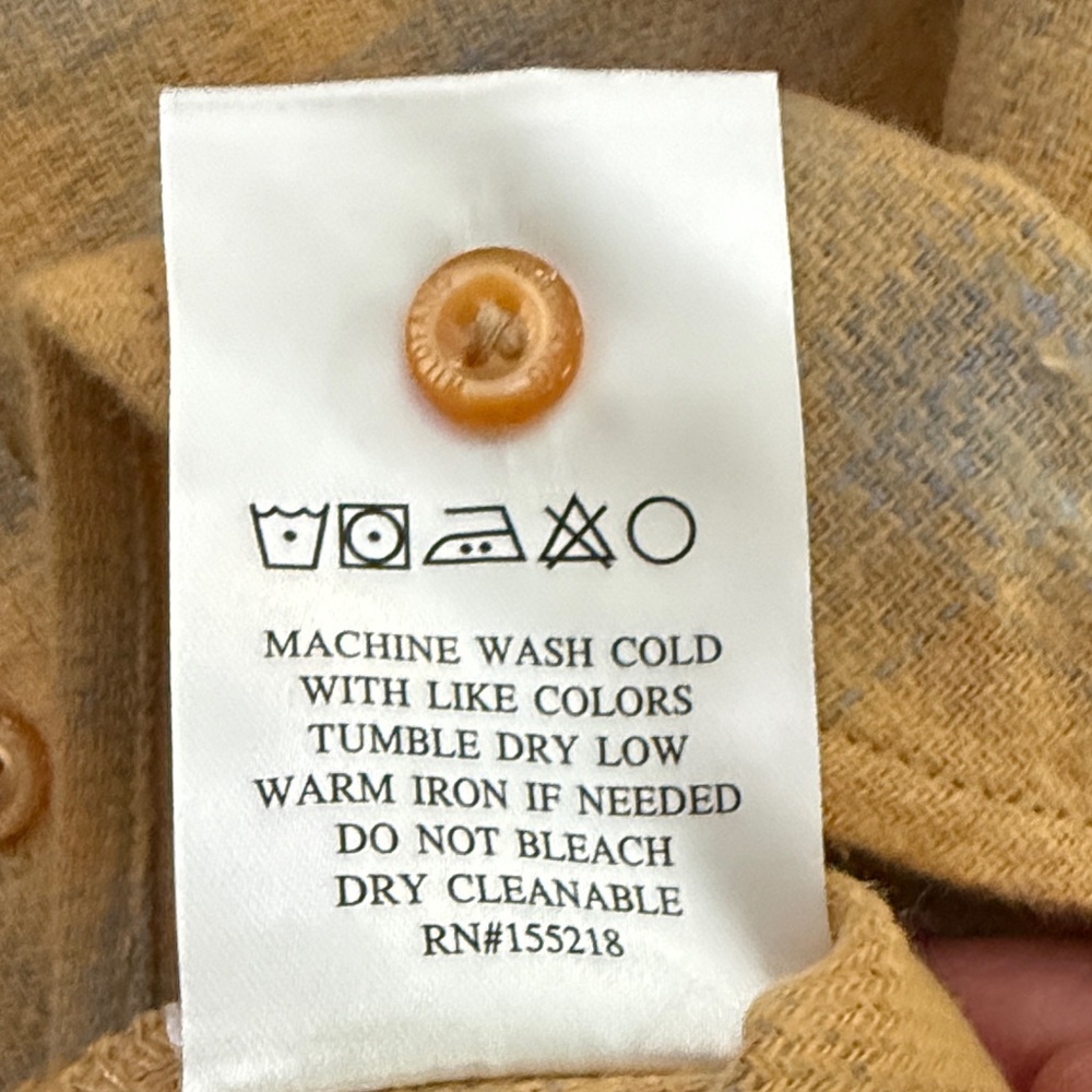 Wildfang The Essential Flannel Button Up- Camel - Picture 6 of 8